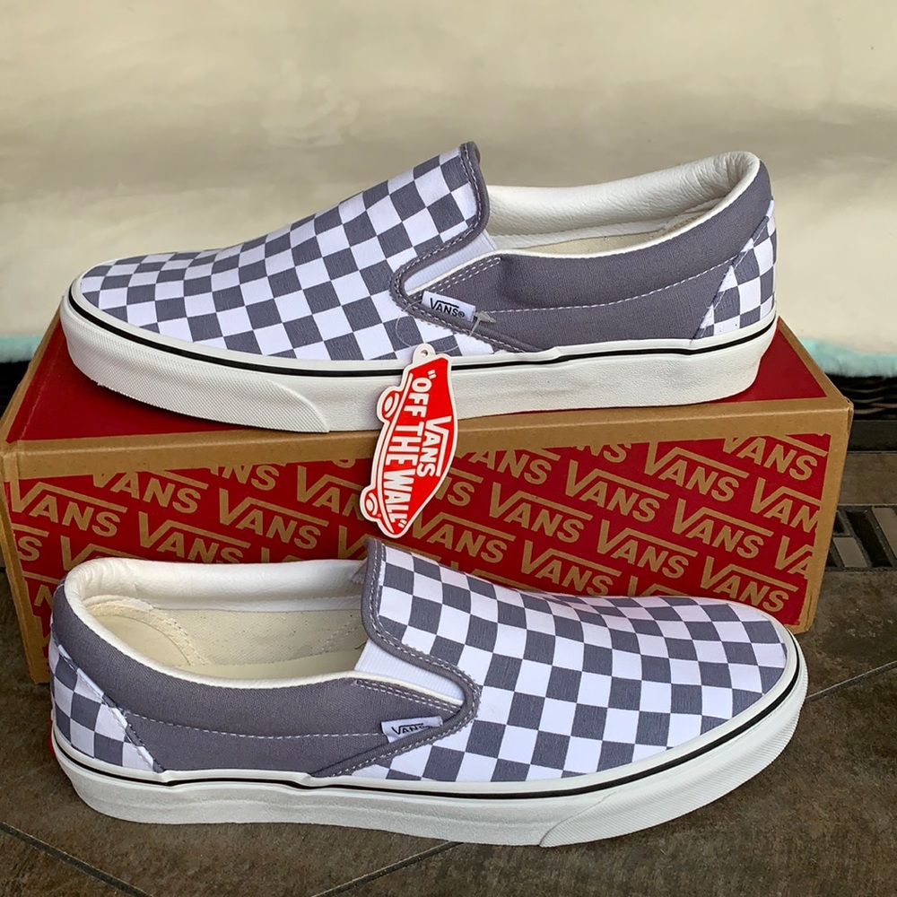 VANS CLASSIC SLIP ON CHECKERBOARD Blgrnt/TRWHT WMN - Picture 3 of 15